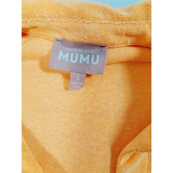 Show Me Your MuMu Women's Parker Button Down Orange Terry Size Small - Picture 9 of 9